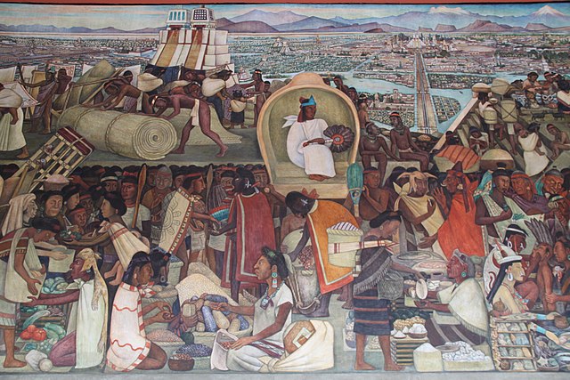 Diego Rivera Mural of Mexican History Great Market at Tlatelolco