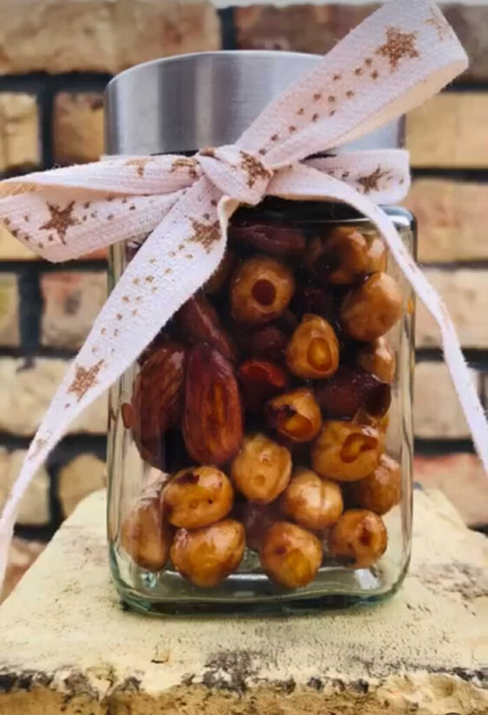 nueces en caramelo de frutas