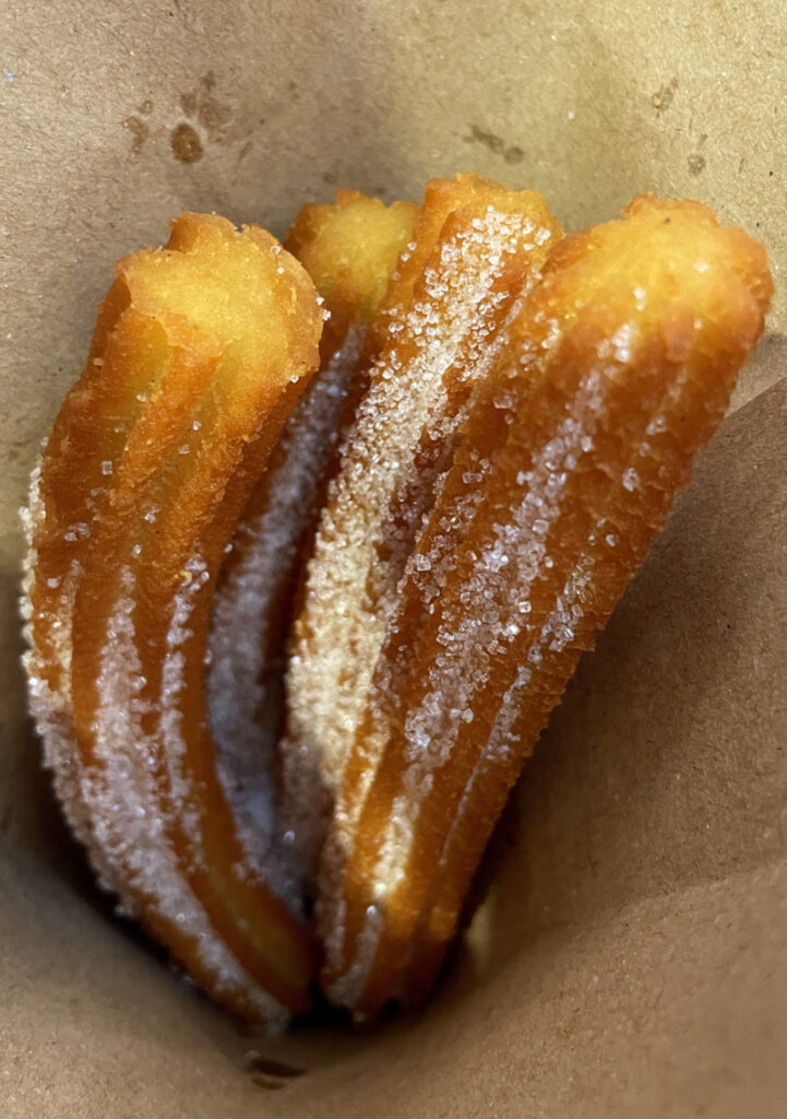 Churros z Xurrería Trébol, Barcelona
